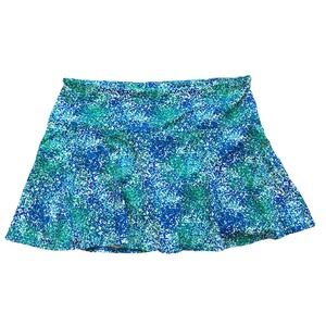 IBKUL Skort Athletic Skirt UPF 50+ Quick Dry Blue Green Floral Print Large  Golf